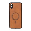 قاب چرمی طرح مگ سیف محافظ لنزدار Xiaomi Redmi 9A / Redmi 9A Sport / Redmi 9AT - قهوه ای