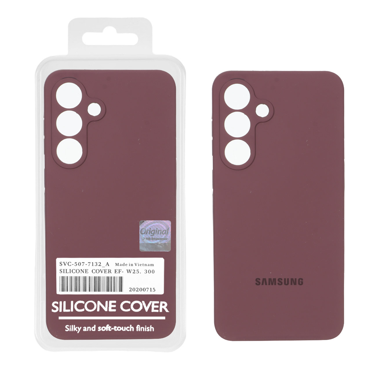 قاب سیلیکونی پاک کنی اورجینال Master Quality مدل Samsung Galaxy S25 FE - عنابی (پک دار)
