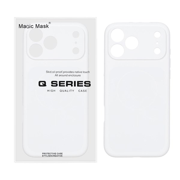 قاب اورجینال سیلیکونی پاک کنی Liquid Silicon MagSafe مدل Apple iPhone 17 Pro Max - سفید (پک دار)