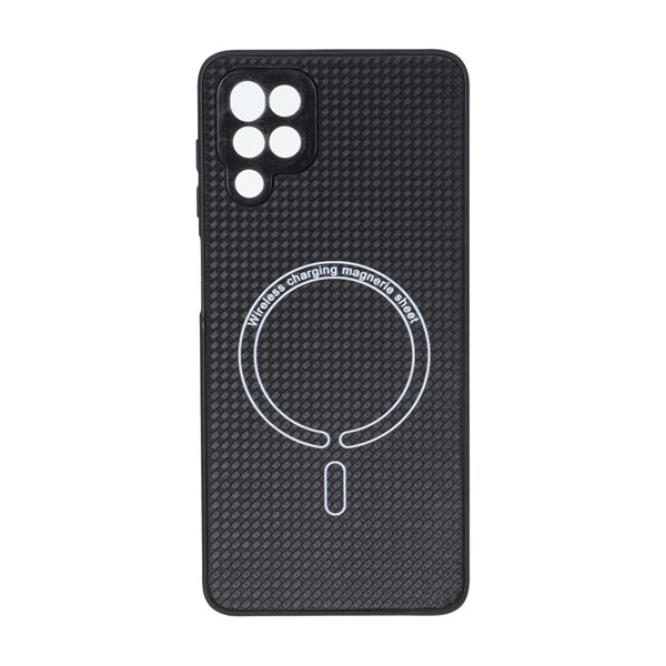 قاب کربنی طرح Magnetic محافظ لنزدار Samsung Galaxy A12 / M12 / F12 - مشکی