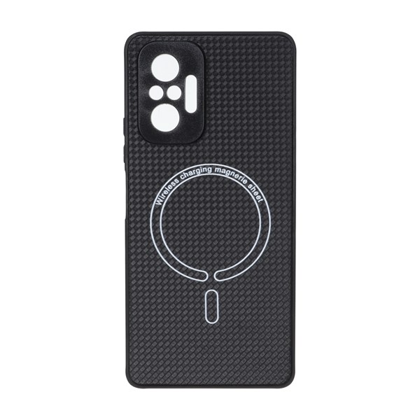قاب کربنی طرح Magnetic محافظ لنزدار Xiaomi Redmi Note 10 Pro 4G / Redmi Note 10 Pro Max - مشکی