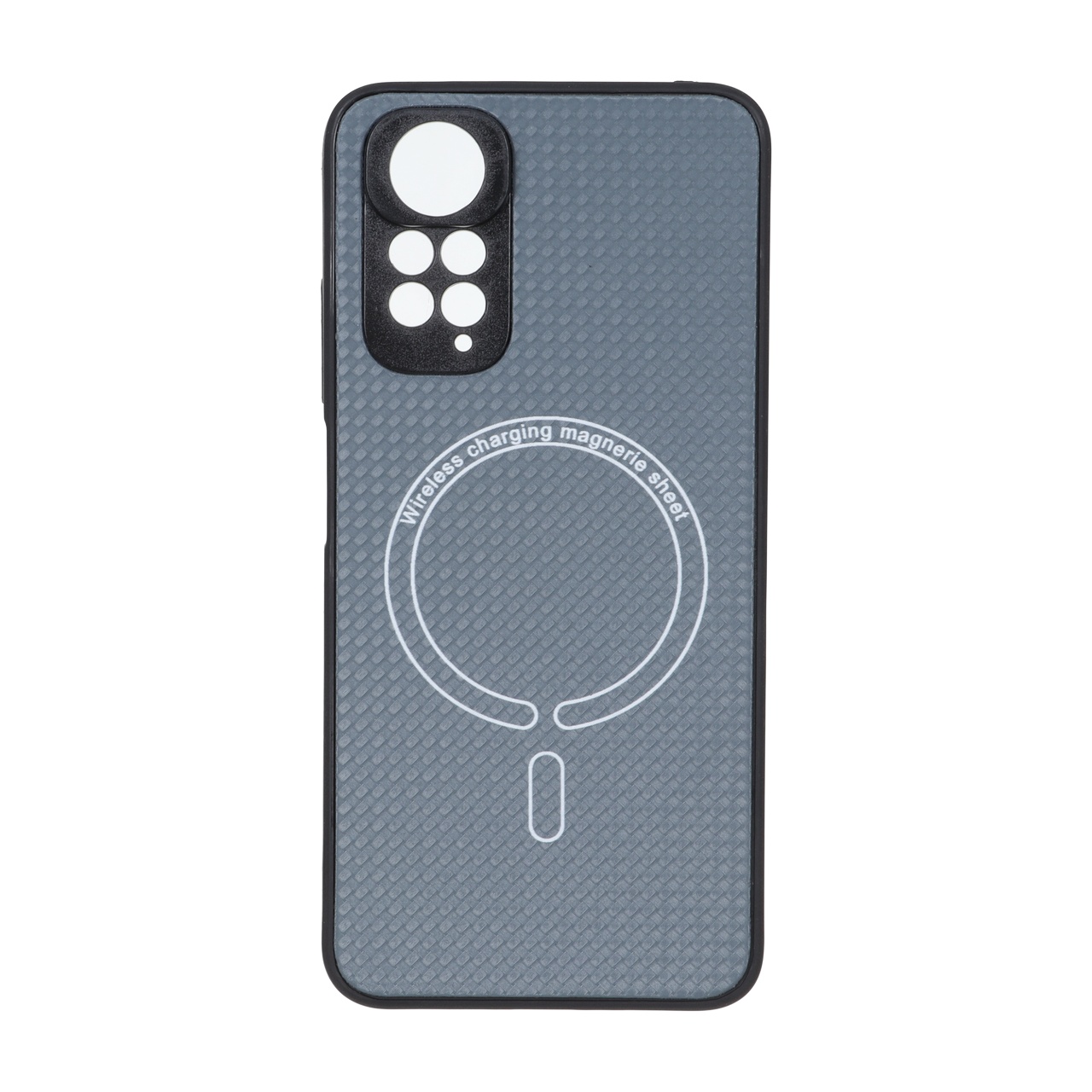 قاب کربنی طرح Magnetic محافظ لنزدار Xiaomi Redmi Note 11 4G / Redmi Note 11S - خاکستری