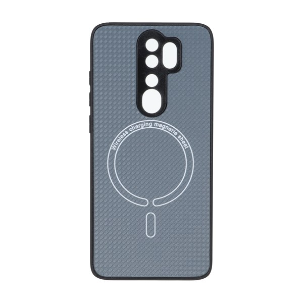 قاب کربنی طرح Magnetic محافظ لنزدار Xiaomi Redmi Note 8 Pro - خاکستری