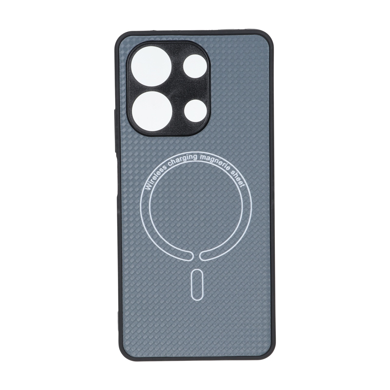 قاب کربنی طرح Magnetic محافظ لنزدار Xiaomi Redmi Note 13 4G - خاکستری