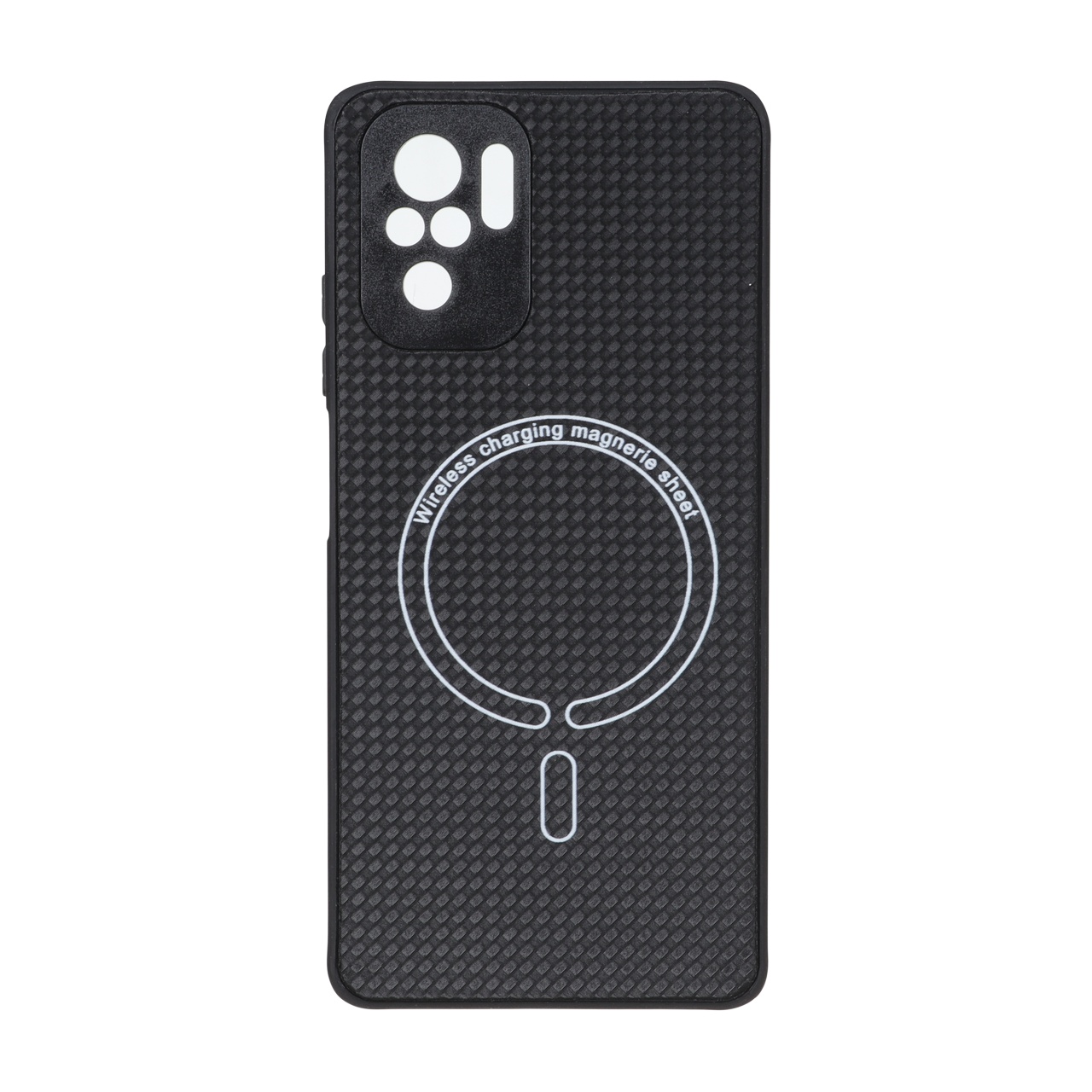 قاب کربنی طرح Magnetic محافظ لنزدار Xiaomi Redmi Note 10 4G / Redmi Note 10S / Poco M5S - مشکی