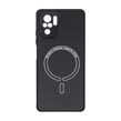 قاب کربنی طرح Magnetic محافظ لنزدار Xiaomi Redmi Note 10 4G / Redmi Note 10S / Poco M5S - مشکی