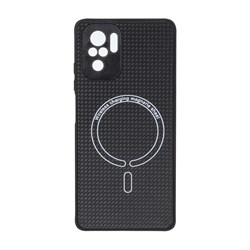 قاب کربنی طرح Magnetic محافظ لنزدار Xiaomi Redmi Note 10 4G / Redmi Note 10S / Poco M5S - مشکی