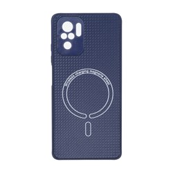 قاب کربنی طرح Magnetic محافظ لنزدار Xiaomi Redmi Note 10 4G / Redmi Note 10S / Poco M5S - سرمه ای