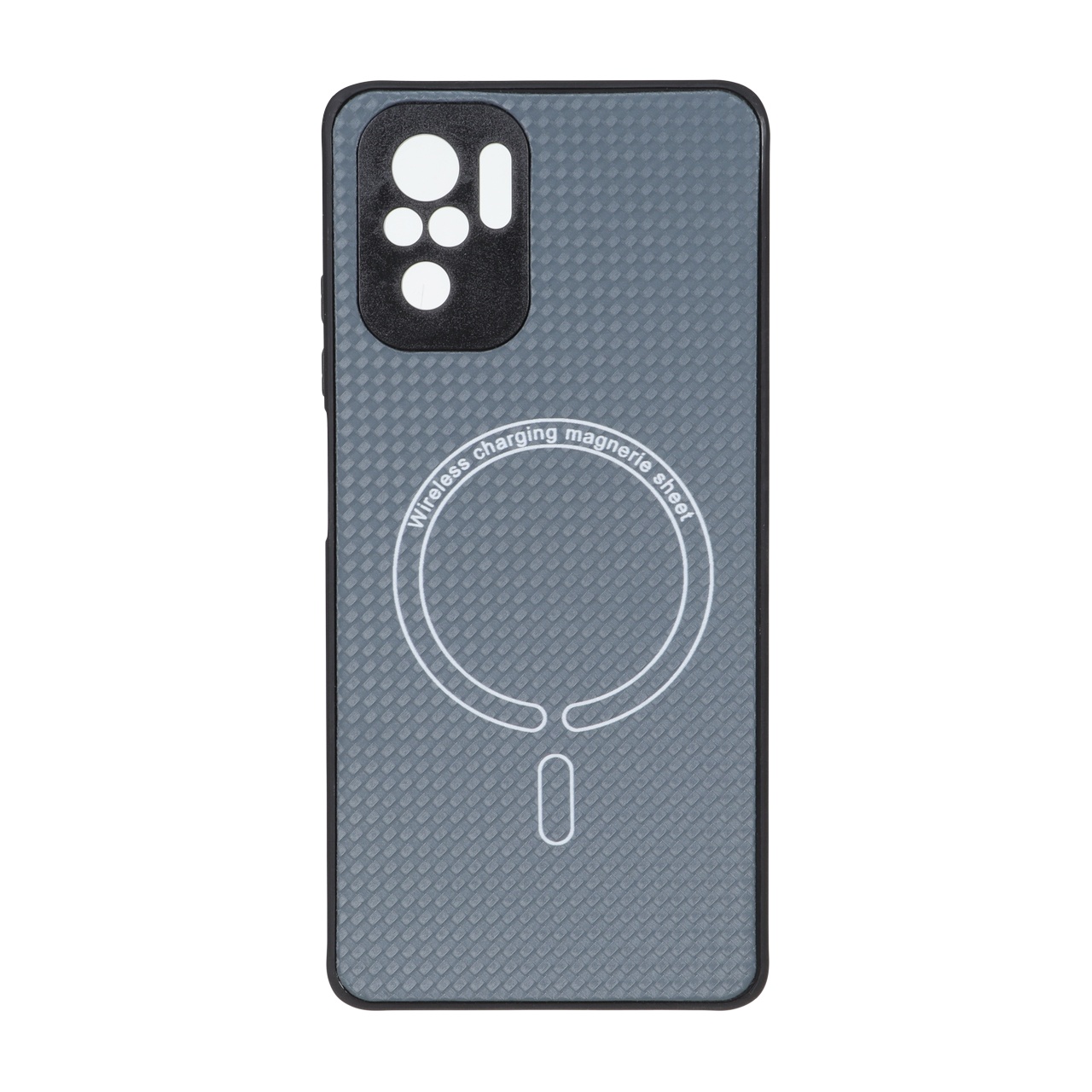 قاب کربنی طرح Magnetic محافظ لنزدار Xiaomi Redmi Note 10 4G / Redmi Note 10S / Poco M5S - خاکستری