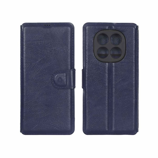 کیف موبایل چرمی مگنتی محافظ لنزدار Xiaomi Redmi Note 15 - سرمه ای