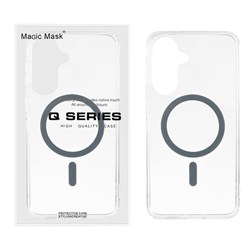 قاب اورجینال Magic Mask پشت سخت شفاف MagSafe دور ژله ای Samsung Galaxy A57 - خاکستری (پک دار)