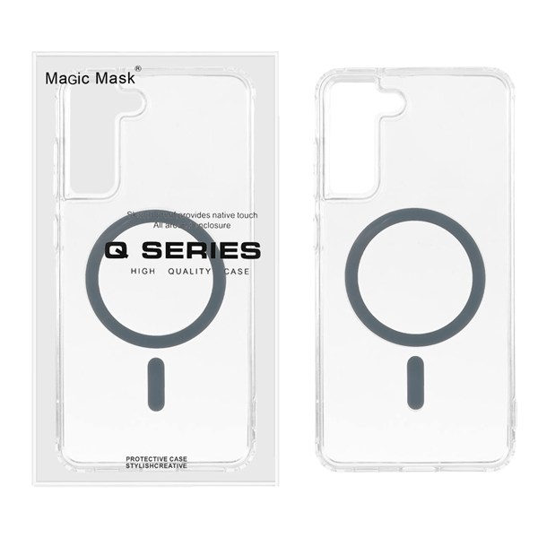 قاب اورجینال Magic Mask پشت سخت شفاف MagSafe دور ژله ای Samsung Galaxy S21 FE - خاکستری (پک دار)