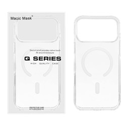 قاب اورجینال Magic Mask پشت سخت شفاف MagSafe دور ژله ای Apple iPhone 17 Pro Max - سفید (پک دار)