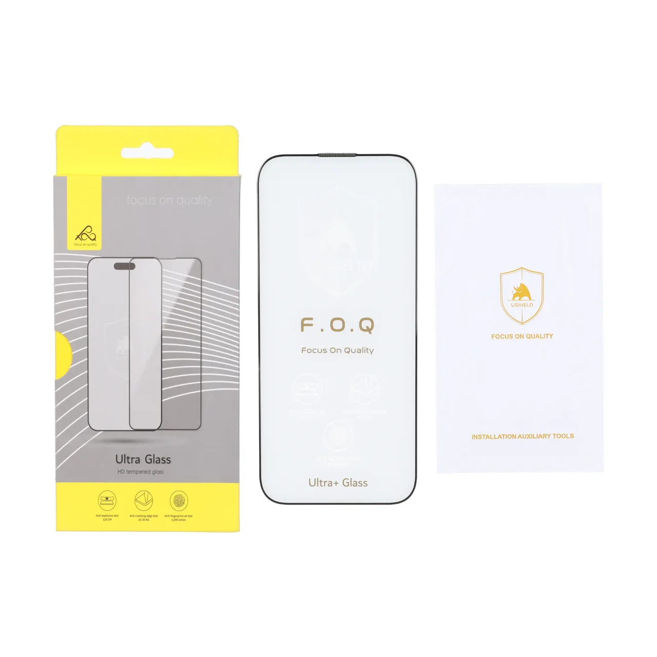 محافظ صفحه نمایش شیشه ای اورجینال مات Ultra Glass Ushield مدل Apple iPhone 16 / iPhone 15 / iPhone 14 Pro (پک دار)