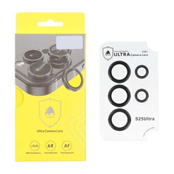 محافظ لنز رینگی اورجینال Ultra Camera Lens شابلون دار Samsung Galaxy S25 Ultra - مشکی (پک دار)