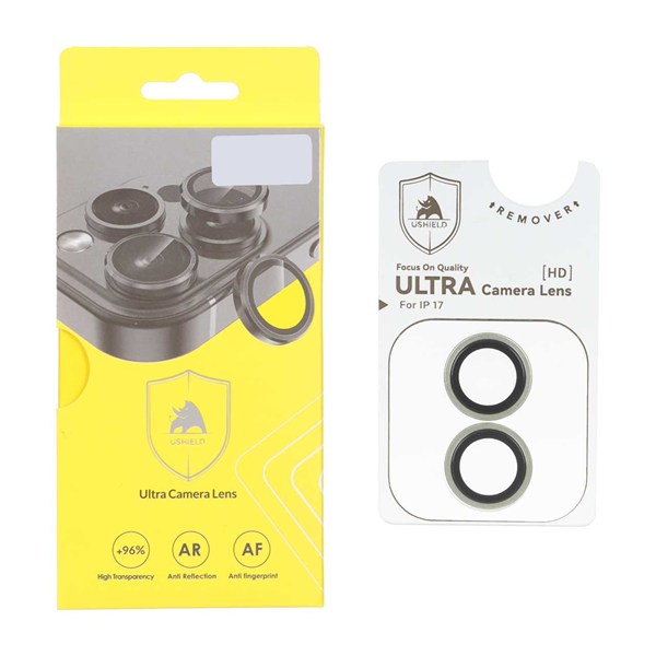 محافظ لنز رینگی اورجینال Ultra Camera Lens شابلون دار Apple iPhone 17 - سبز روشن (پک دار)