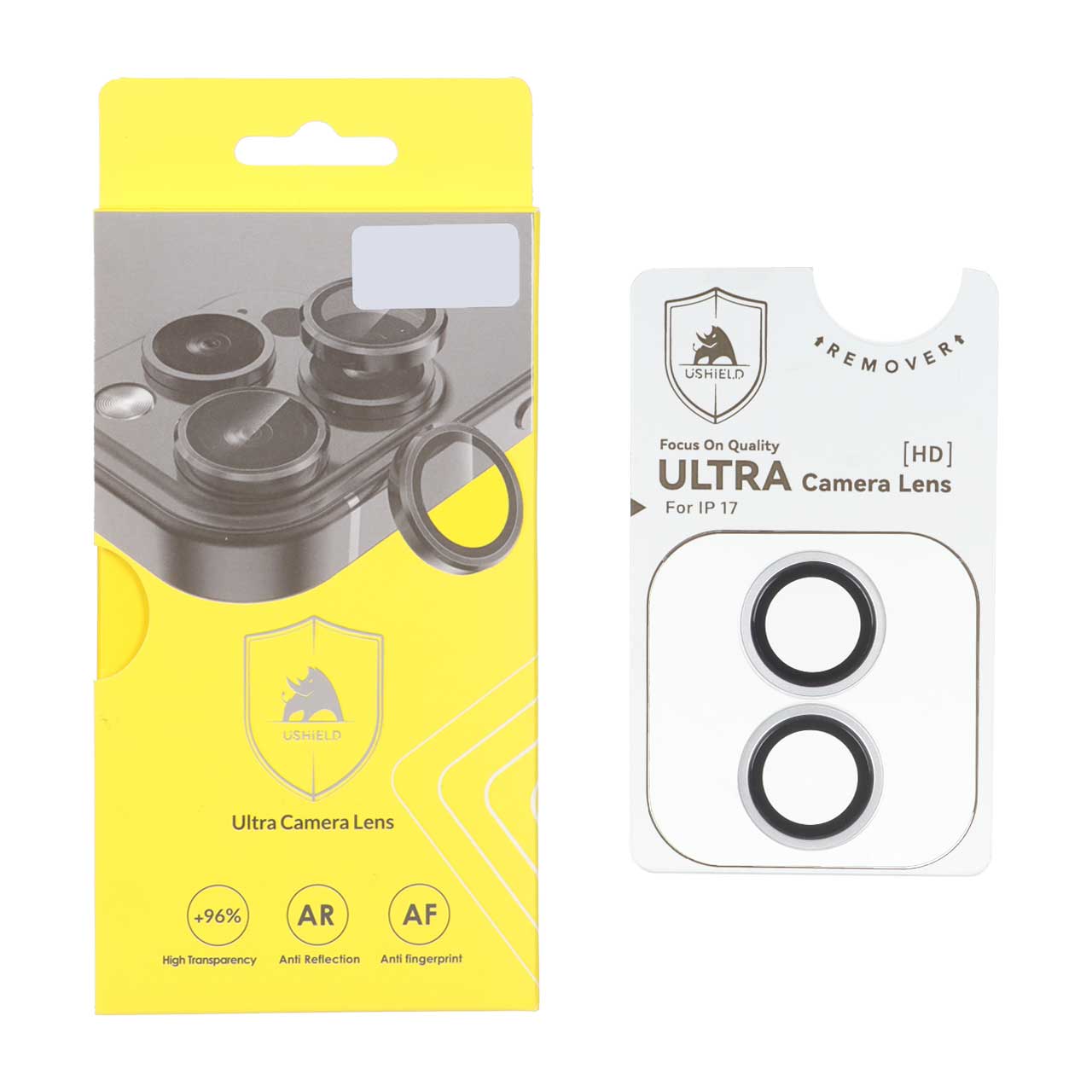 محافظ لنز رینگی اورجینال Ultra Camera Lens شابلون دار Apple iPhone 17 - نقره ای (پک دار)