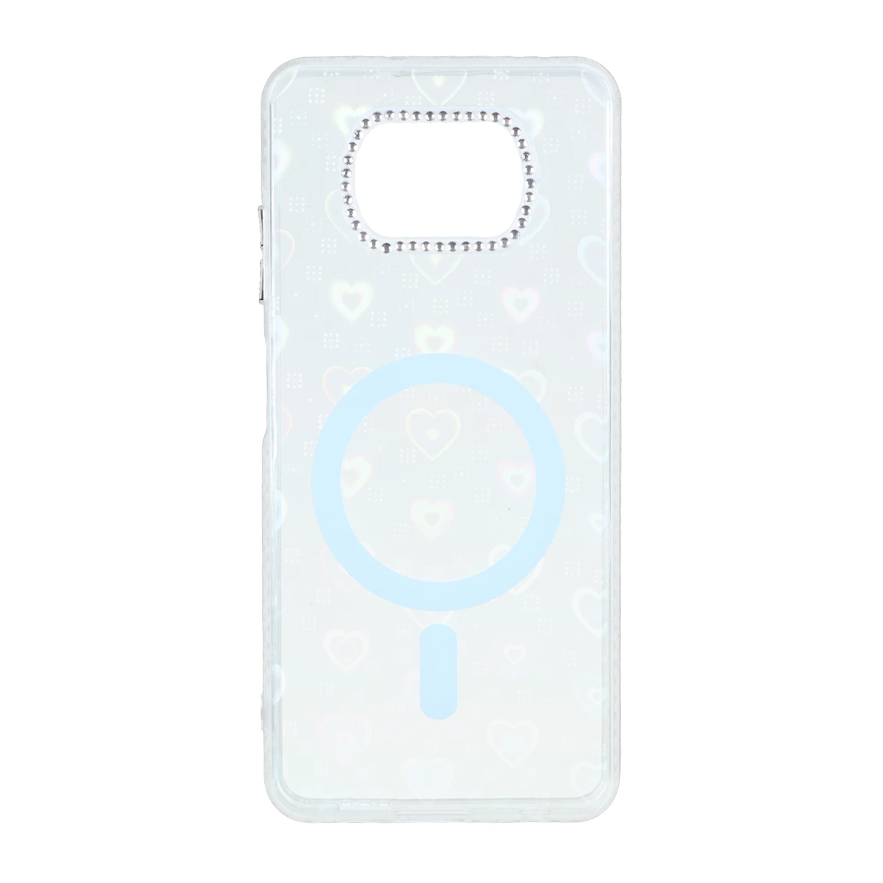 قاب قلبی هولوگرامی طرح مگ سیف نگین دار Xiaomi Poco X3 / Poco X3 Pro / Poco X3 NFC - آبی