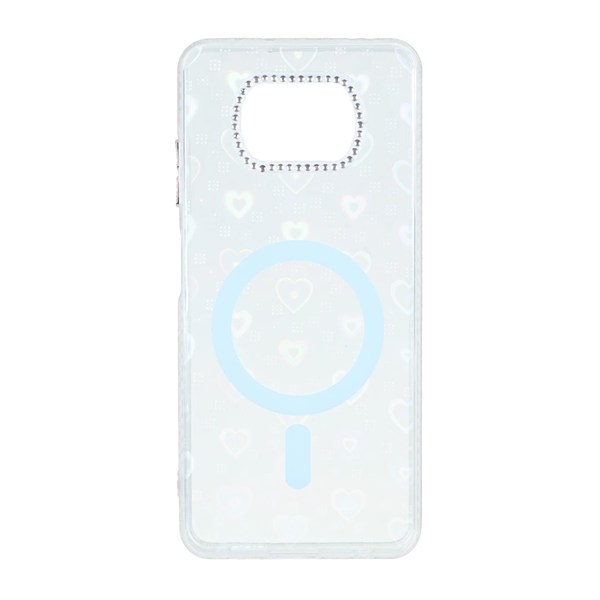 قاب قلبی هولوگرامی طرح مگ سیف نگین دار Xiaomi Poco X3 / Poco X3 Pro / Poco X3 NFC - آبی
