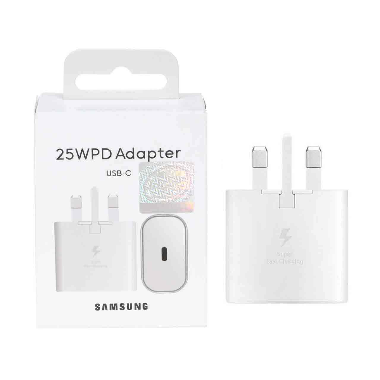 شارژر دیواری سه پین PD و فست تک پورت Samsung مدل EP-TA800 25W - سفید - BSA (کارکرده)