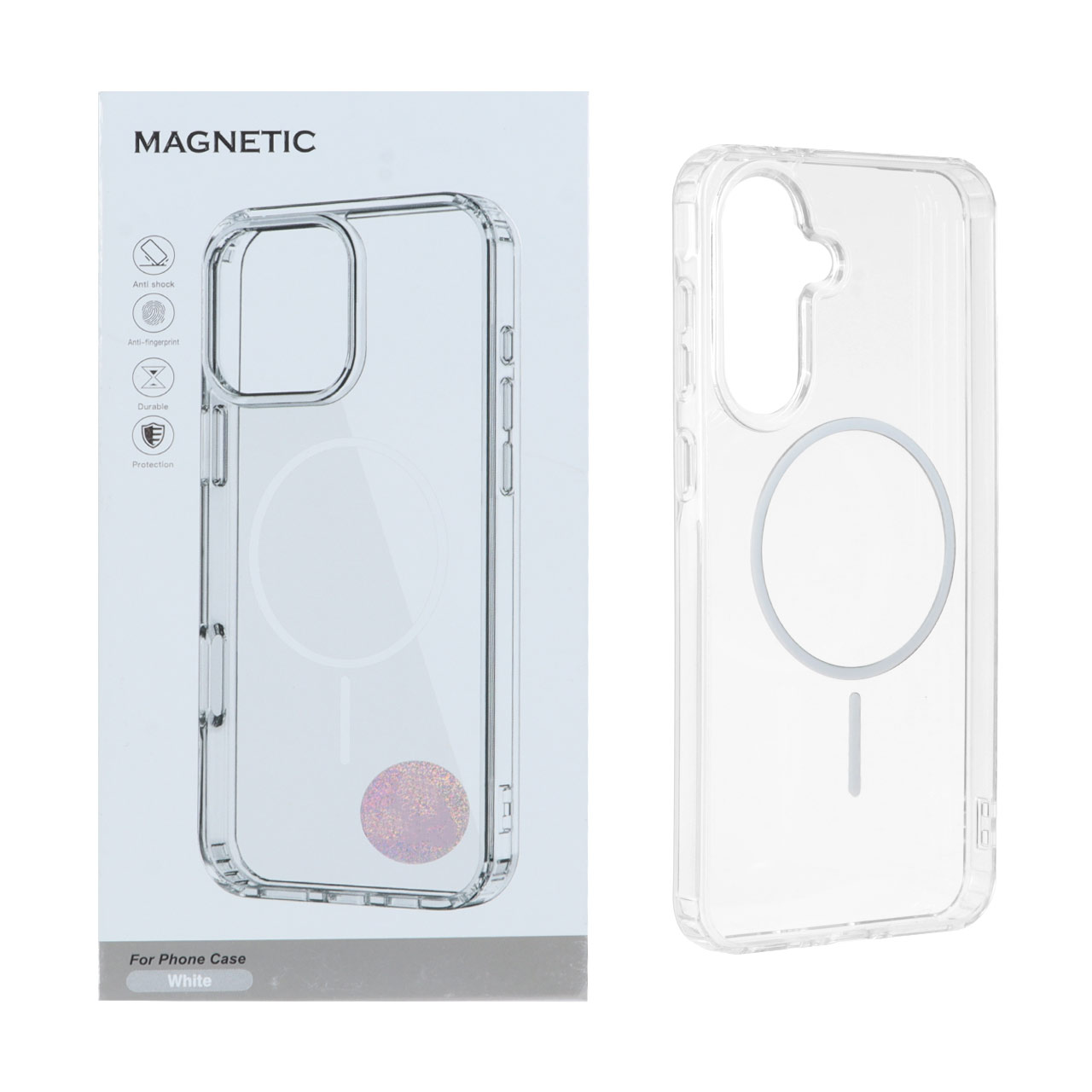 قاب اورجینال Magnetic دور ژله ای MagSafe مدل Samsung Galaxy A37 - سفید (پک دار)
