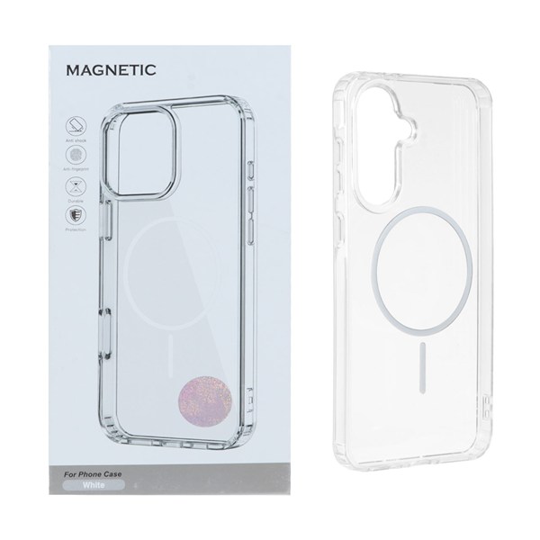 قاب اورجینال Magnetic دور ژله ای MagSafe مدل Samsung Galaxy A37 - سفید (پک دار)