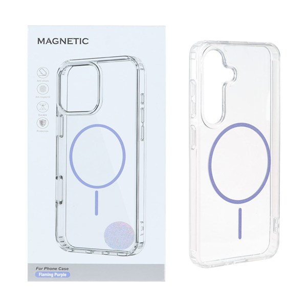 قاب اورجینال Magnetic دور ژله ای MagSafe مدل Samsung Galaxy A57 - بنفش روشن (پک دار)