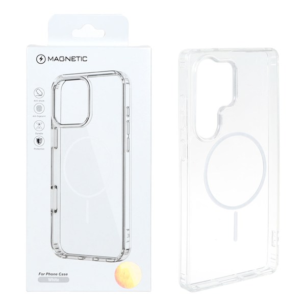 قاب اورجینال Magnetic دور ژله ای MagSafe مدل Samsung Galaxy S26 Ultra - سفید (پک دار)