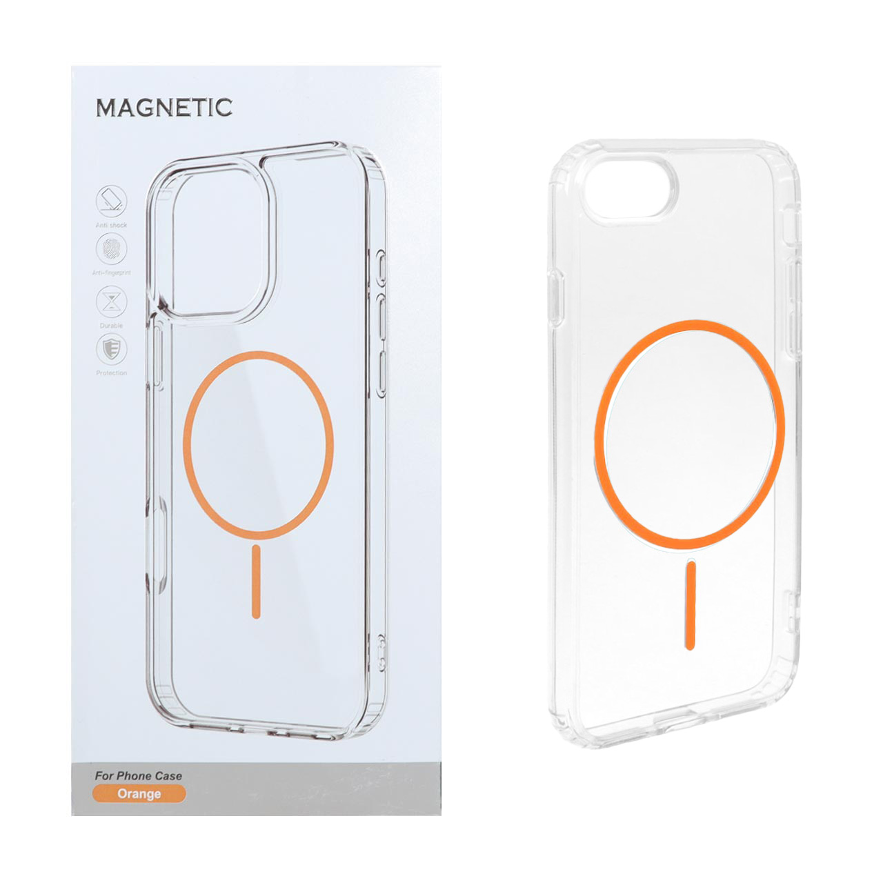 قاب اورجینال Magnetic دور ژله ای MagSafe مدل Apple iPhone 7 / iPhone 8 / iPhone SE (2020) - نارنجی (پک دار)
