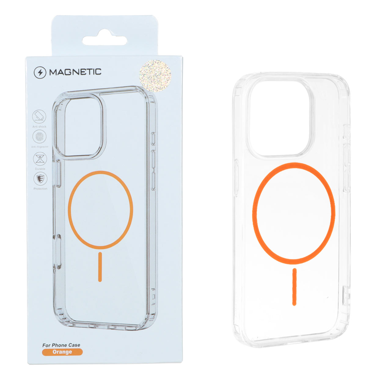 قاب اورجینال Magnetic دور ژله ای MagSafe مدل Apple iPhone 14 Pro - نارنجی (پک دار)