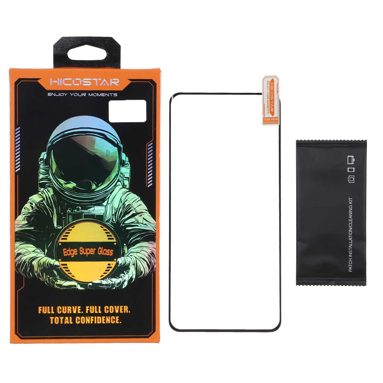 محافظ صفحه نمایش شیشه ای خم فول چسب Full Cover Hicostar مدل Xiaomi Redmi Note 15 (پک دار)
