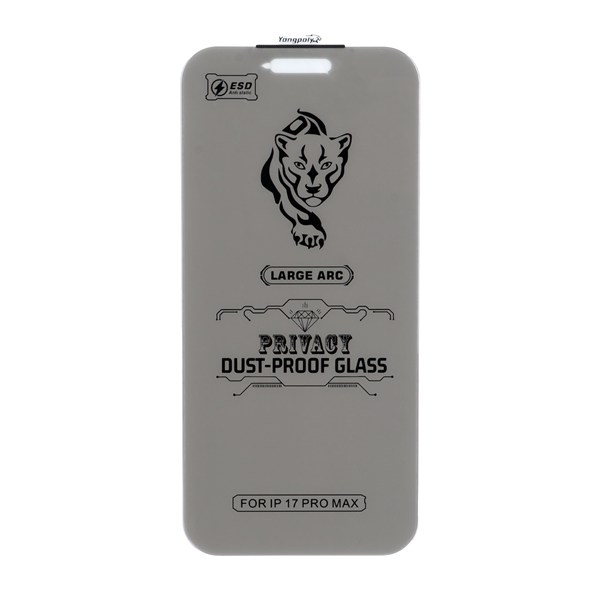 محافظ صفحه نمایش شیشه ای YongPloy ESD Privacy بدون حاشیه توری دار Apple iPhone 17 Pro Max