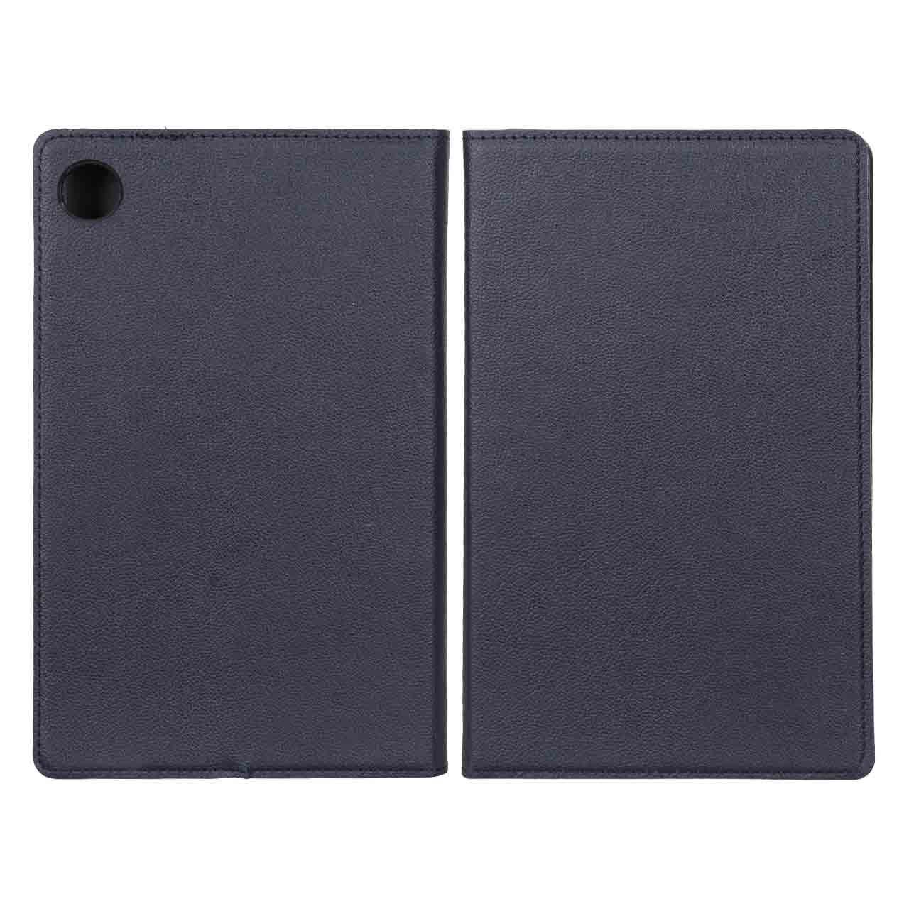 کیف تبلت چرمی ساده Samsung Galaxy Tab A9 8.7 / X110 / X115 - سرمه ای - BSA