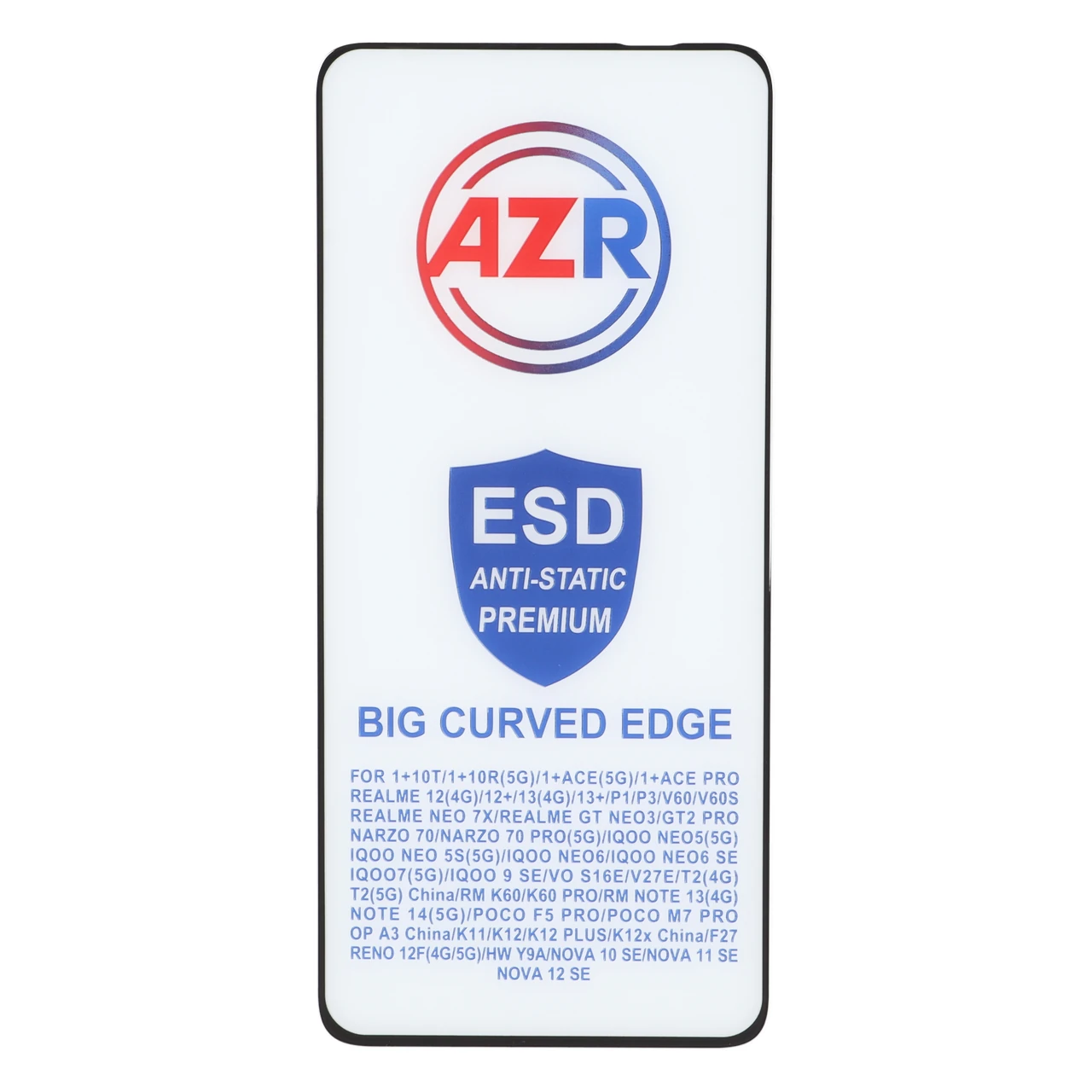 محافظ صفحه نمایش شیشه ای AZR - Big curved ESD Anti Static مدل Xiaomi Redmi Note 13 4G / Poco M7 Pro 5G