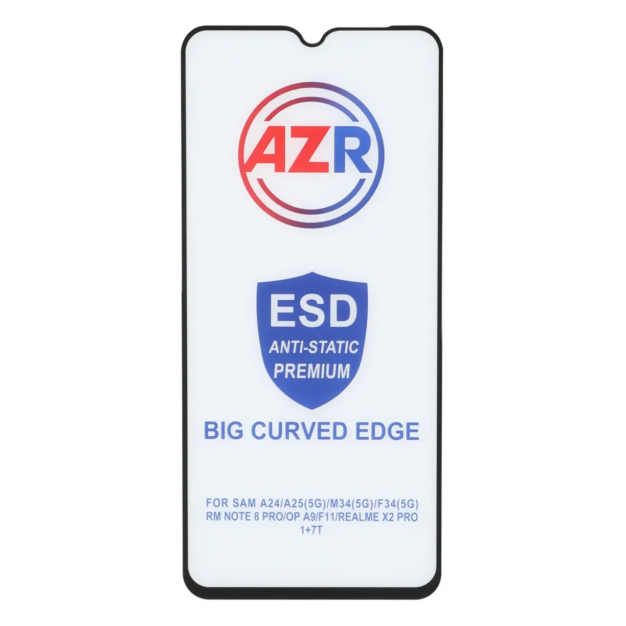 محافظ صفحه نمایش شیشه ای AZR - Big curved ESD Anti Static مدل Samsung Galaxy A15 / A25 / A24 / M34 / F34