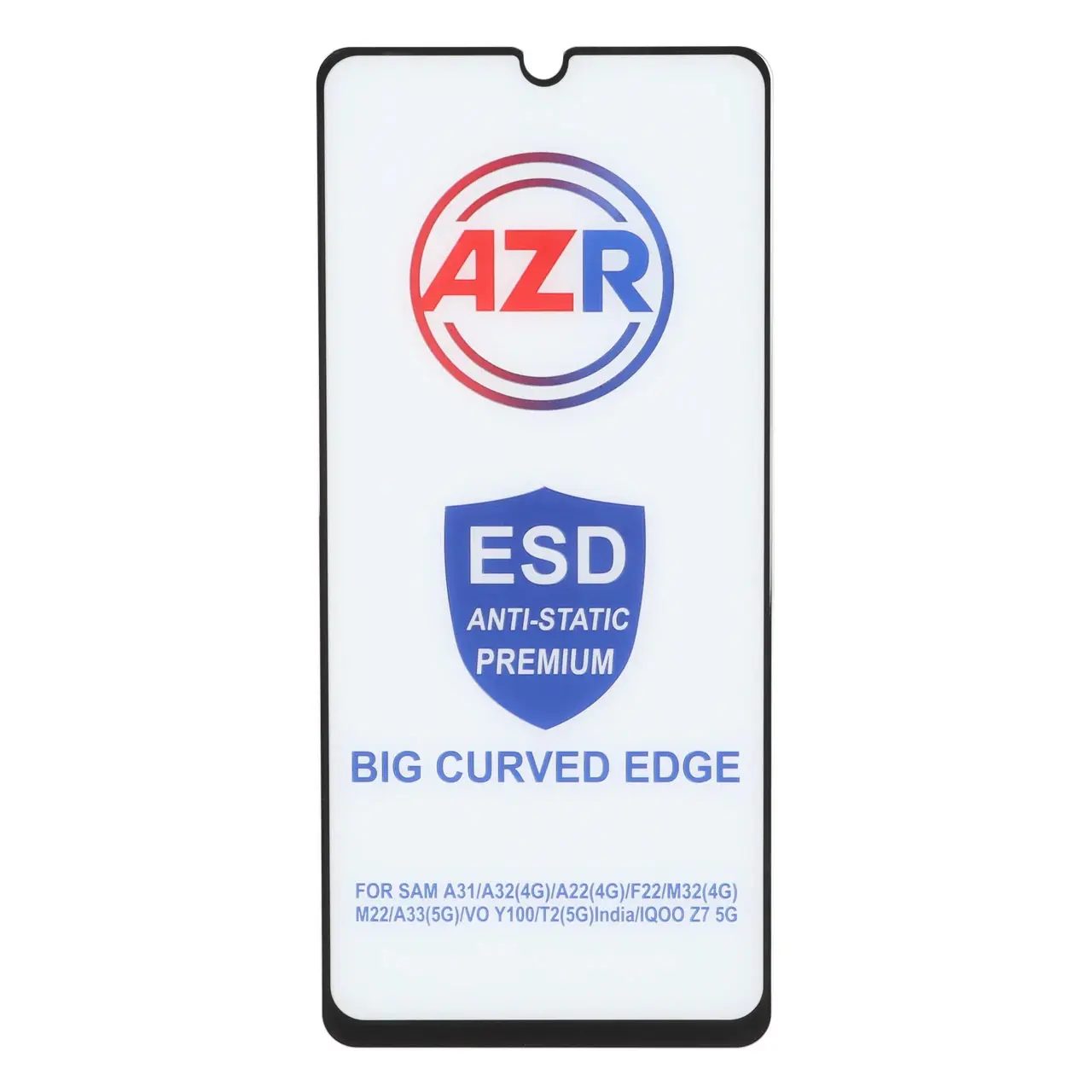 محافظ صفحه نمایش شیشه ای AZR - Big curved ESD Anti Static مدل Samsung Galaxy A31 / A32 4G / A33 5G / A22 4G / F22 4G / M22 / M32 4G