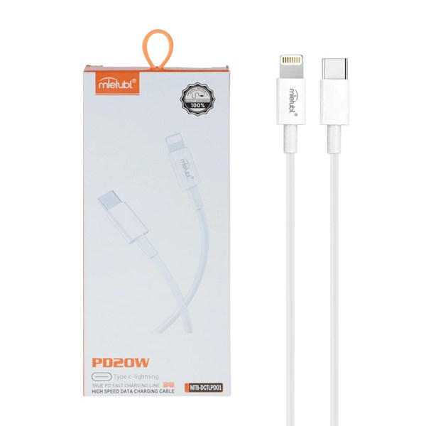 کابل شارژ PD و فست Mietubl Type-C To Lightning مدل MTB-DCTLPD01 20W - سفید (گارانتی شش ماهه AZR)