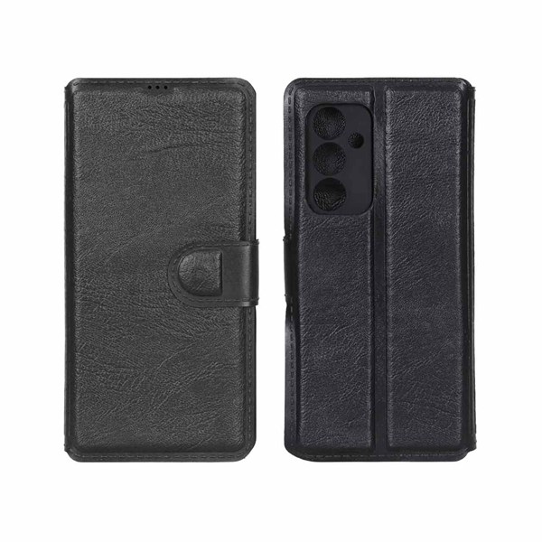 کیف موبایل چرمی مگنتی محافظ لنزدار Samsung Galaxy S23 FE - مشکی