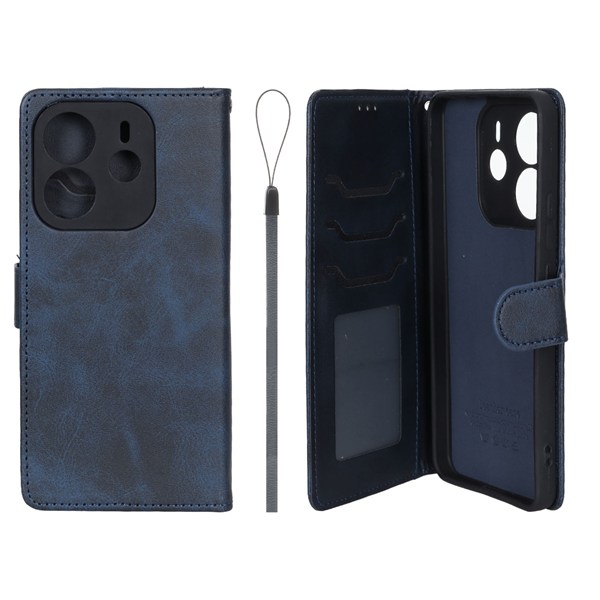 کیف موبایل مگنتی درجه یک داخل خز MNC Plus مدل Xiaomi Redmi Note 14 4G - سرمه ای