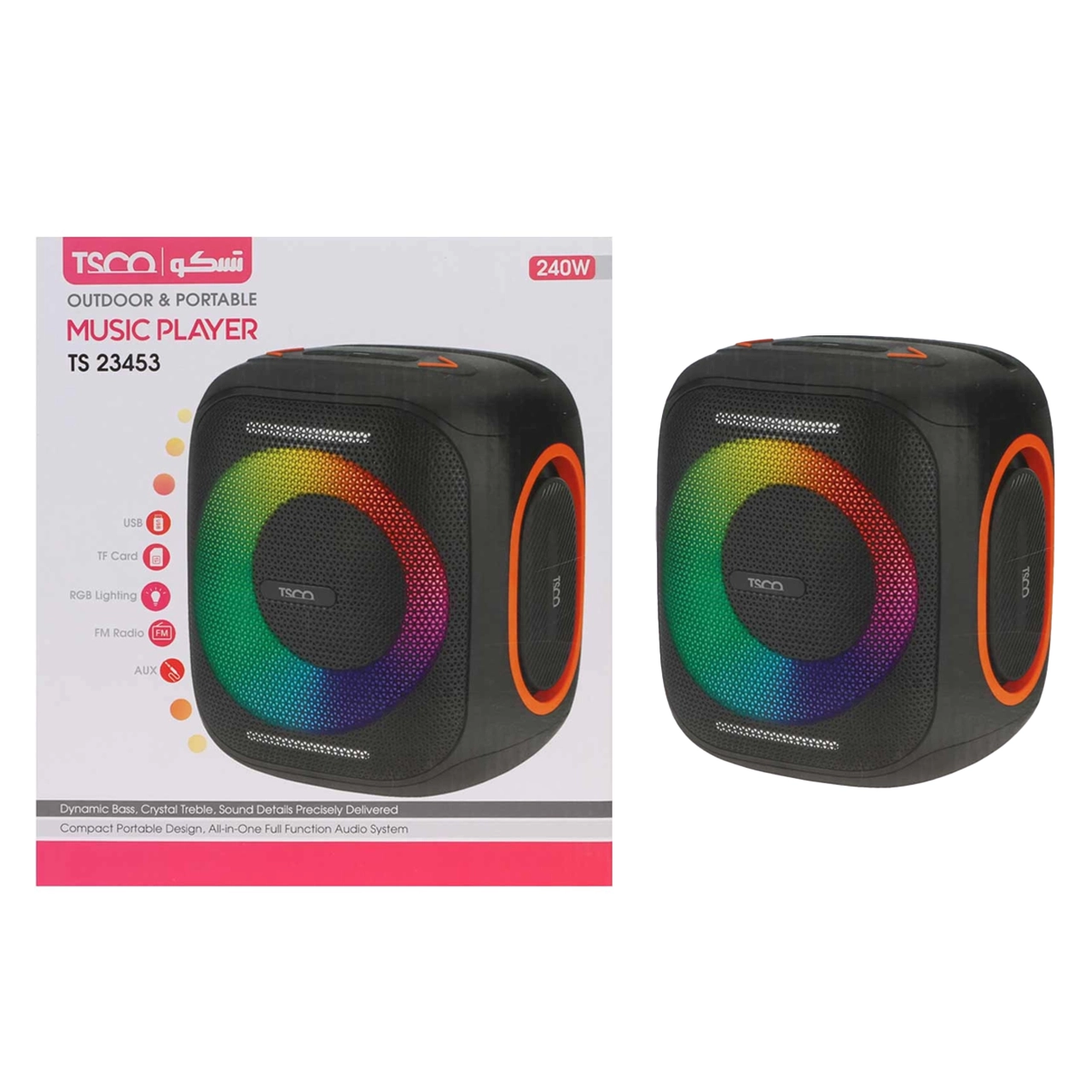 اسپیکر بی سیم 40 وات TSCO مدل TS 23453 - مشکی (کارکرده)