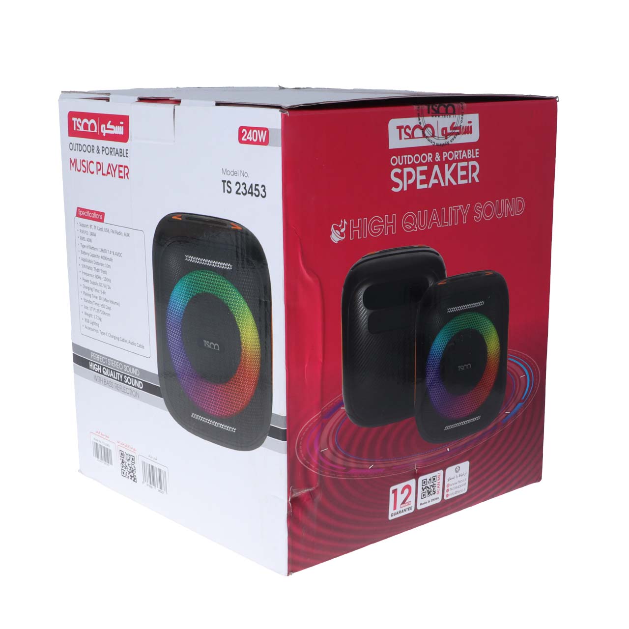 اسپیکر بی سیم 40 وات TSCO مدل TS 23453 - مشکی (کارکرده)