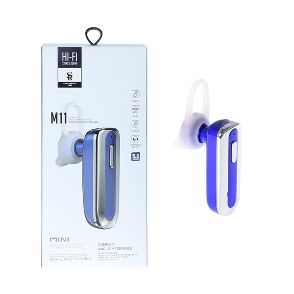 هندزفری بی سیم تک گوش HI-FI مدل M11 - آبی کاربنی