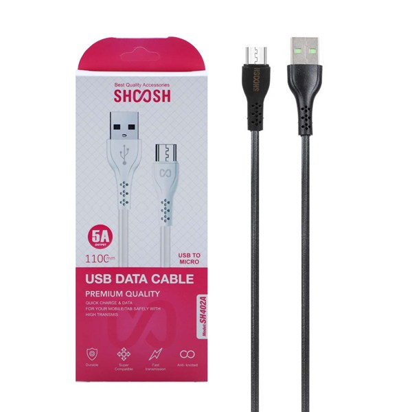 کابل شارژ 1.1 متری فست اندروید Shoosh مدل SH402A - مشکی - SMO