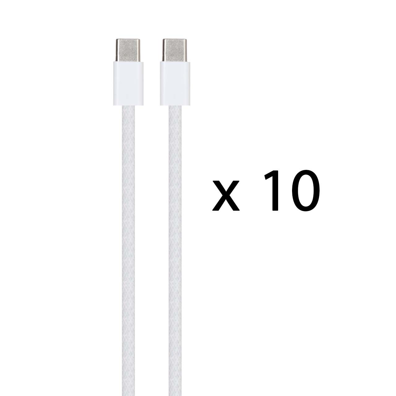 بسته 10 عددی کابل شارژ کنفی Type-C To Type-C - سفید - SMO