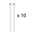 بسته 10 عددی کابل شارژ کنفی Type-C To Type-C - سفید - SMO