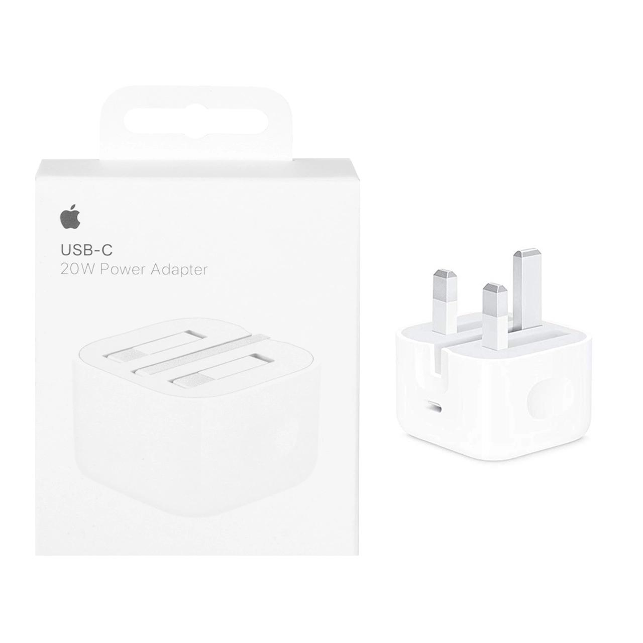 شارژر دیواری سه پین Apple مدل MHJF3B/A A2344 20W - سفید - NZR (اصل چین)