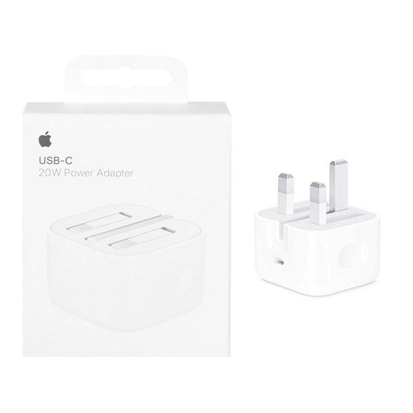 شارژر دیواری سه پین Apple مدل MHJF3B/A A2344 20W - سفید - NZR (اصل چین)