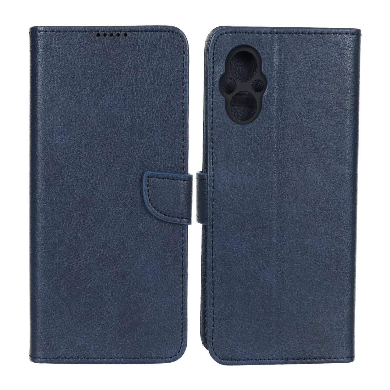 کیف چرمی موبایل مگنتی محافظ لنزدار KRF مدل Xiaomi Poco M5 - سرمه ای