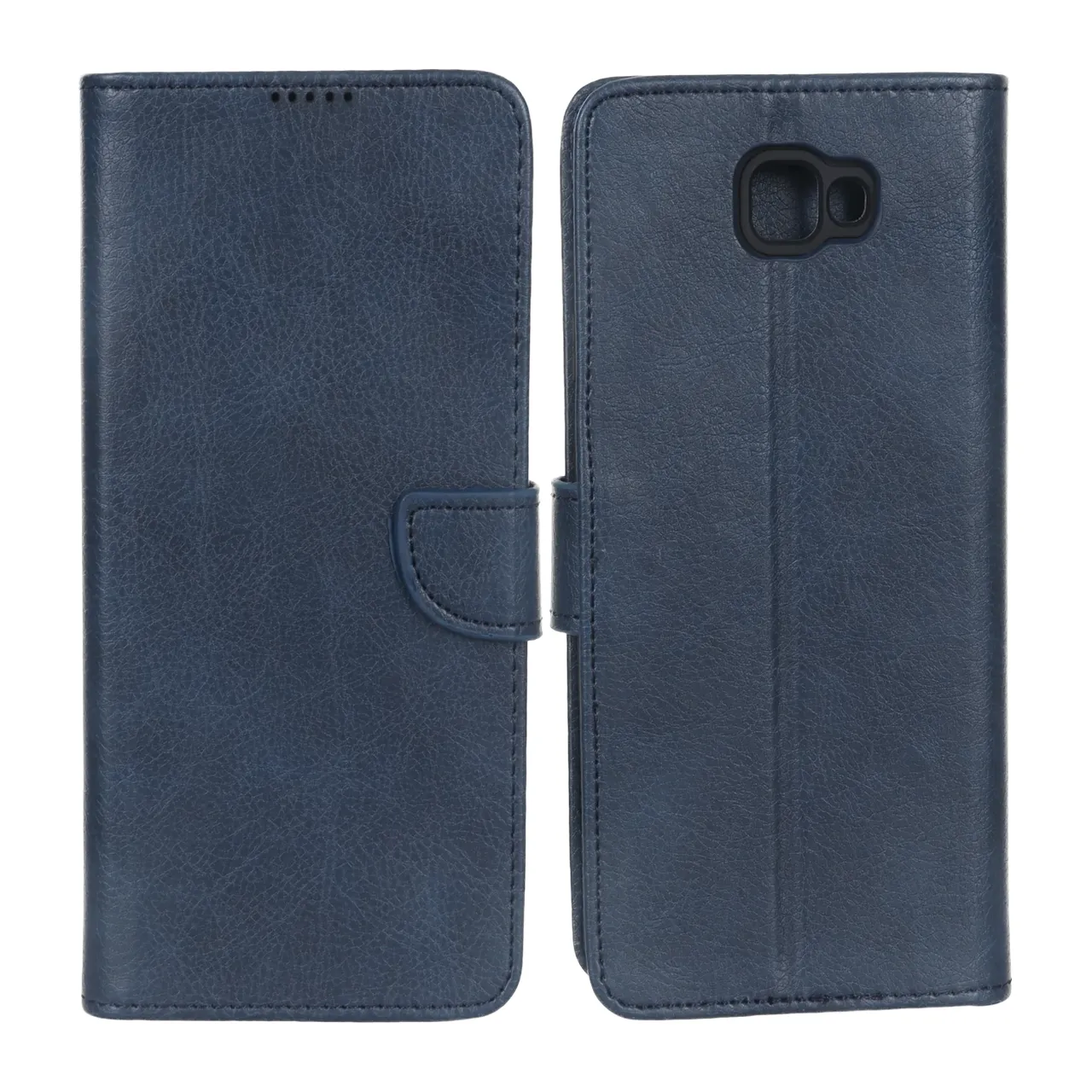 کیف چرمی موبایل مگنتی محافظ لنزدار KRF مدل Samsung Galaxy J7 Prime / G610 - سرمه ای