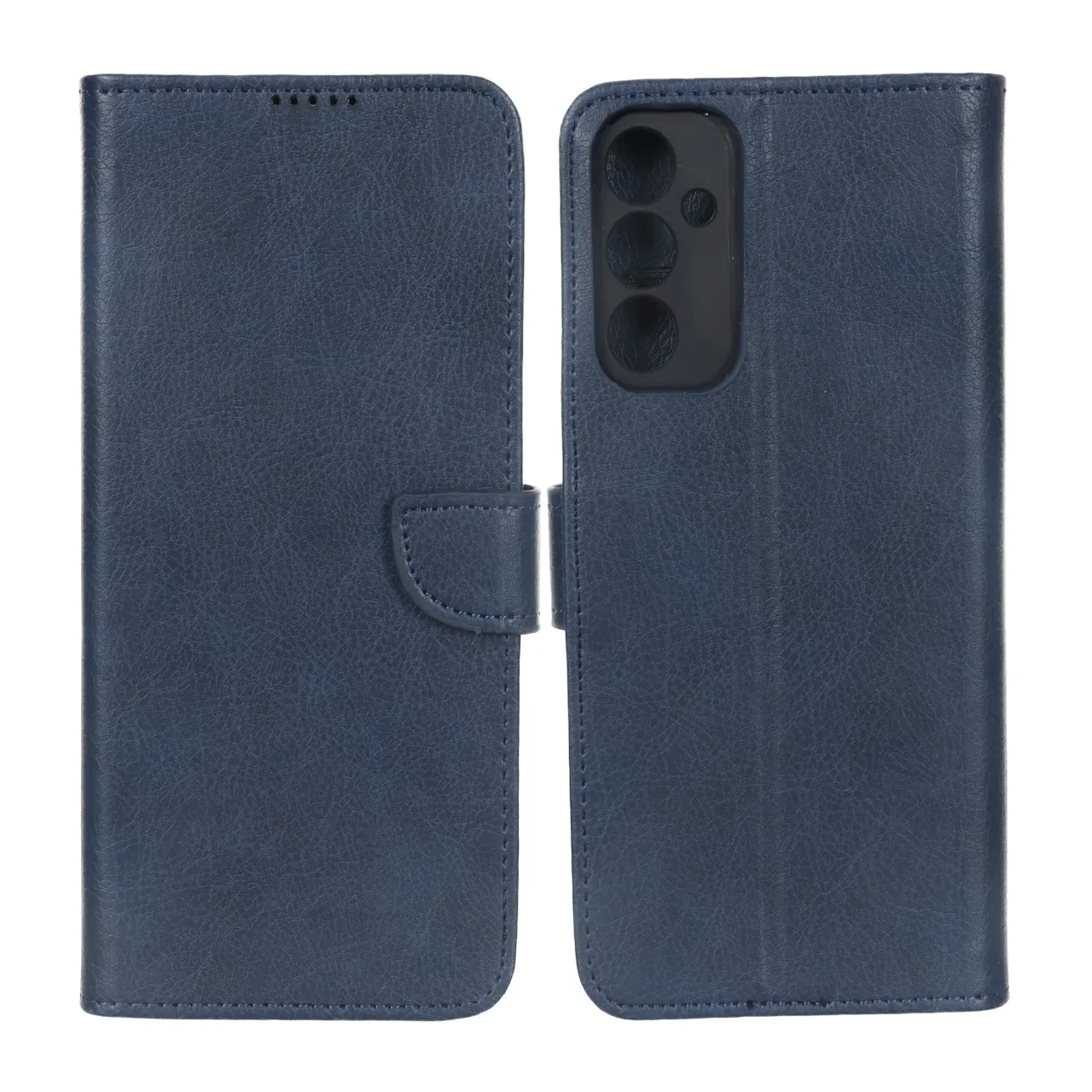 کیف چرمی موبایل مگنتی محافظ لنزدار KRF مدل Samsung Galaxy A24 - سرمه ای